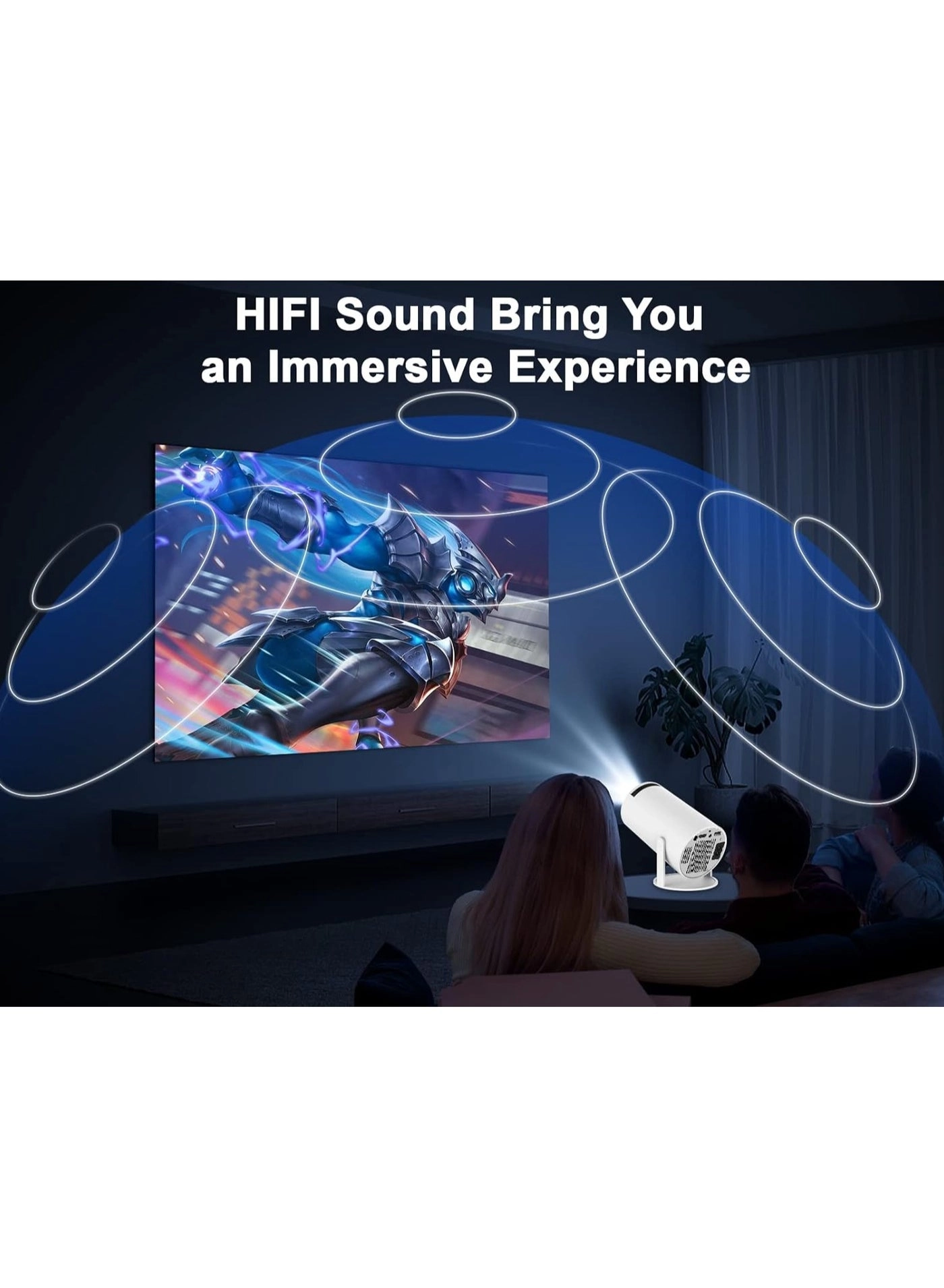 Smart Mini Projector - 5G WiFi 4K Support 360° Premium Sound