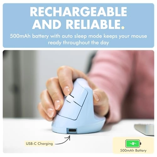 Vertical Ergonomic Mouse - 2.4G wireless receiver Bluetooth
