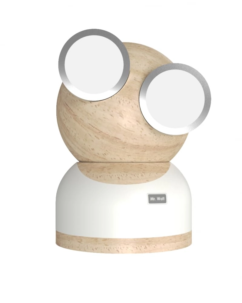 M+R Goggle Lampe - en Bois et Blanc 20 x 15 x 15 cm
