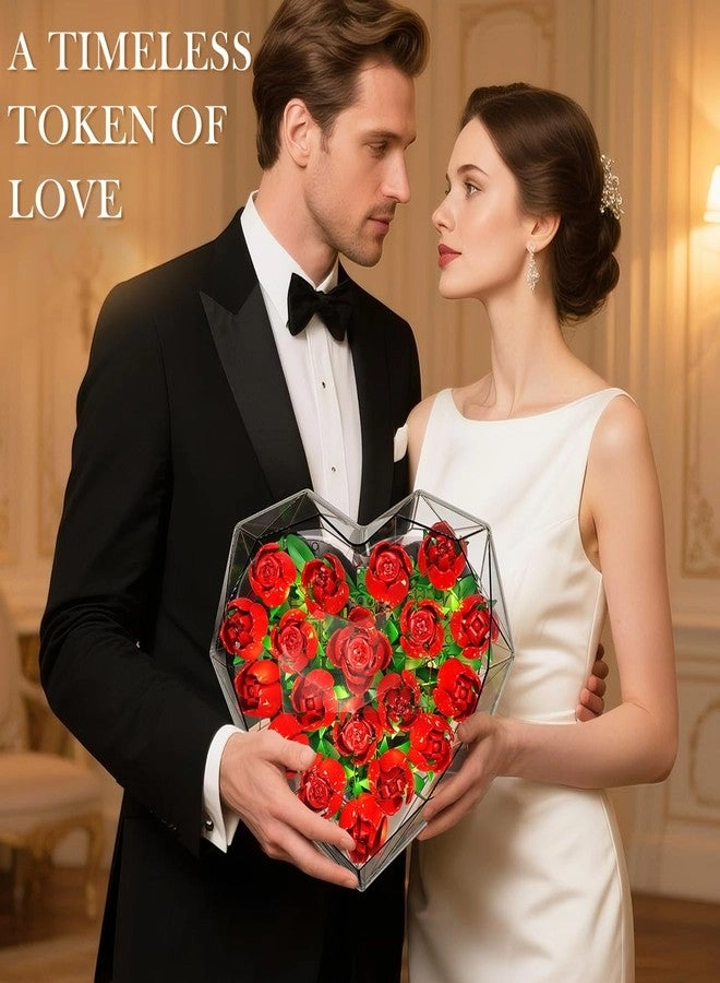 Valentines Flower Bouquet - Rose Red 19pcs