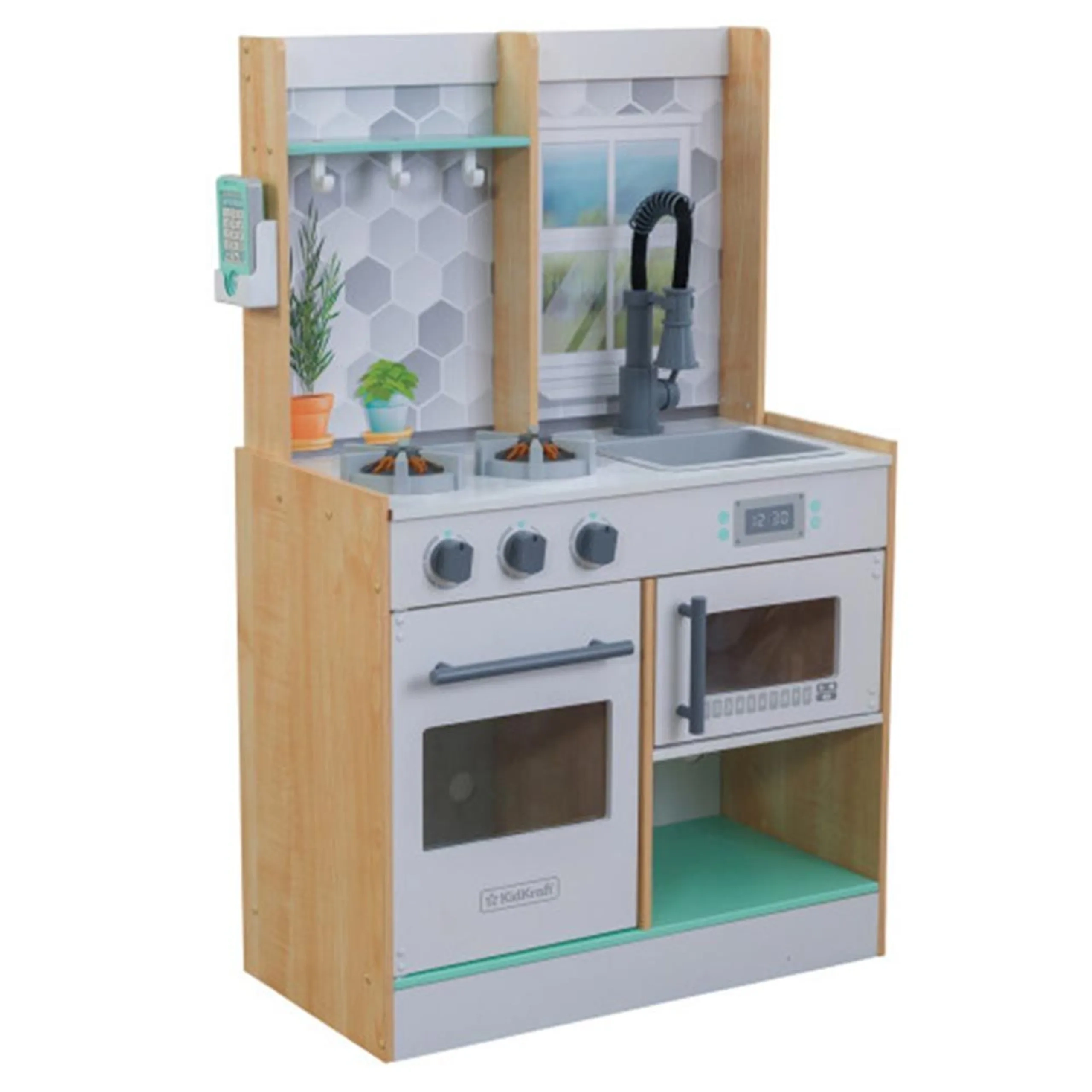 KidKraft Let's Cook Play Kitchen - Wooden Lights & Sounds (DBT-53433)