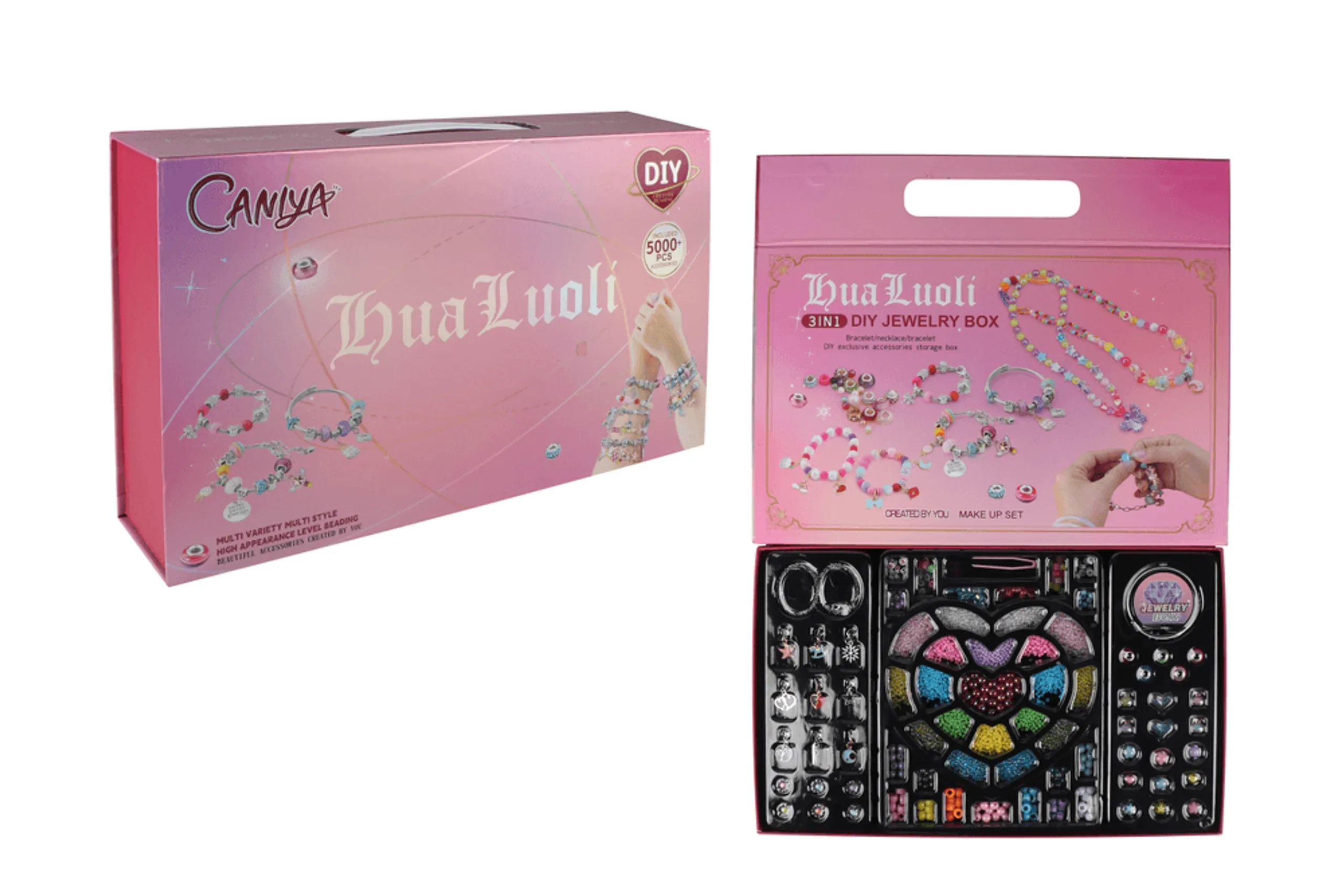 3 In 1 Diy Beads Jewelry Making Kit - nail polish Suitable for 3+ Years
