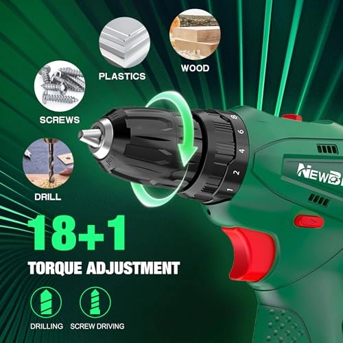 Cordless Drill Set - 1500 Milliamp Hours 12 Volts