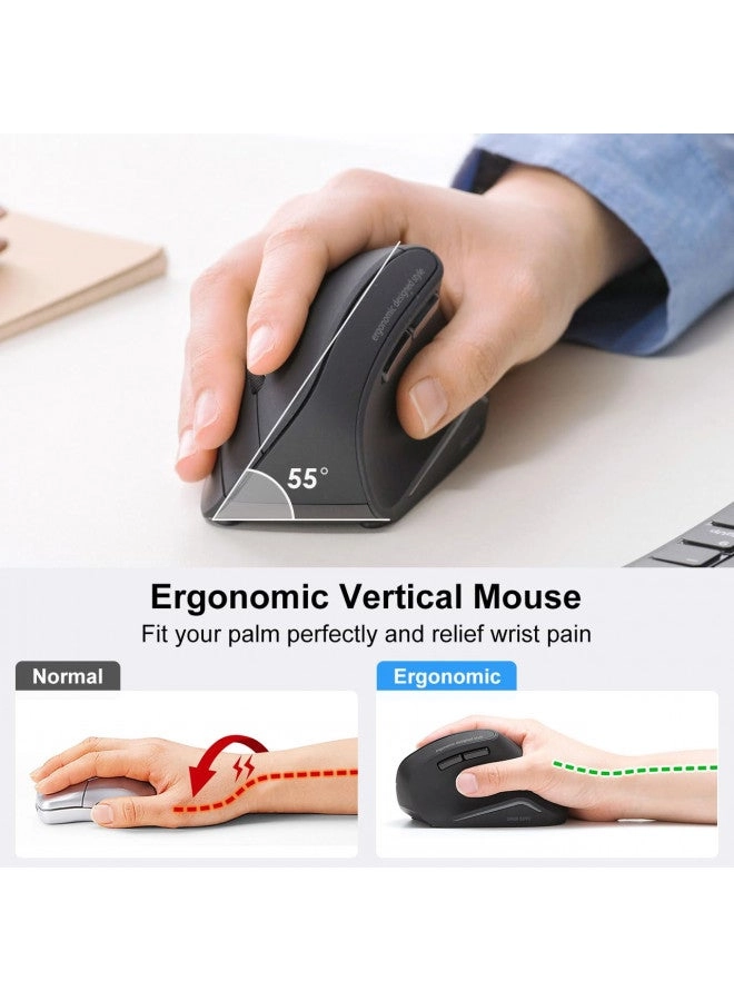 SANWA Ergonomic Vertical Optical Mouse - Wireless