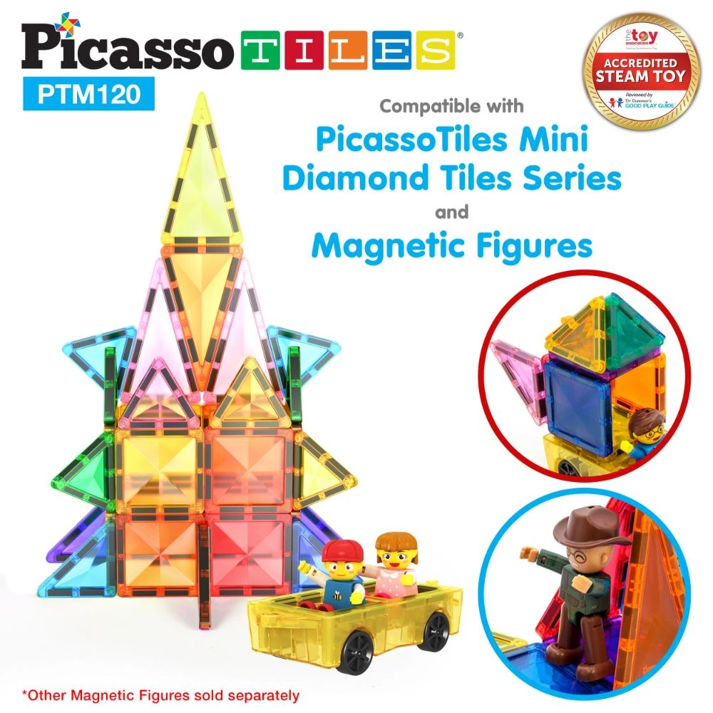 Magnetic Tiles Mini Diamond - Suitable for 3 years & above 120Pcs