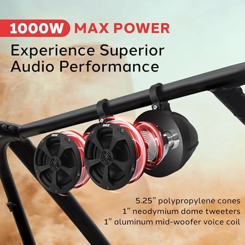 2-Way Waterproof Off-Road Speakers - 5.25" 1000W