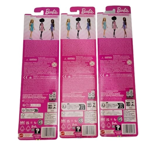 Barbie Fabulous Dolls - Logo Print Dress Blue Purple Pink Ages 3+ Bundle