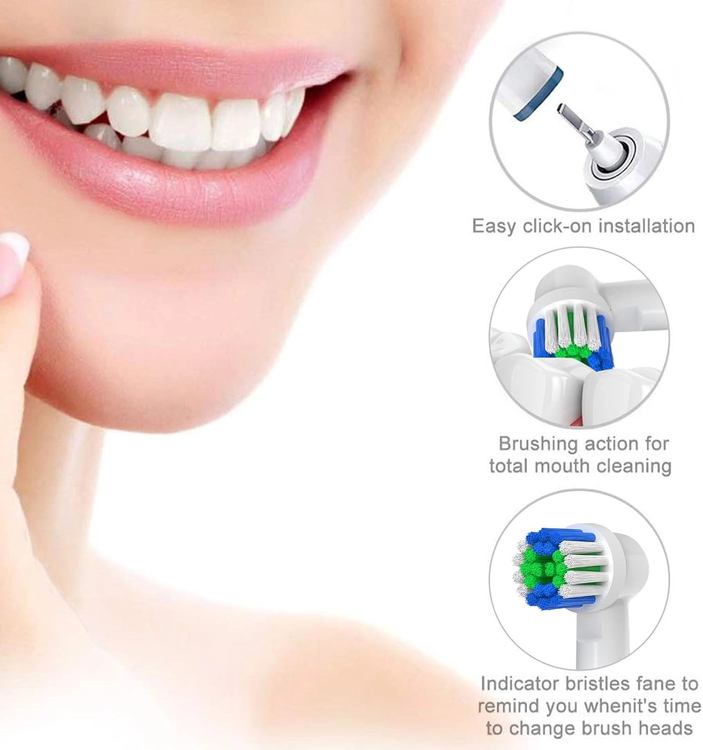 Replacement Toothbrush Heads - 20 Pcs Compatible with Oral-B Braun