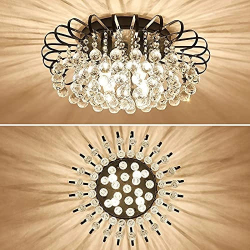 Crystal Floral Chandelier - 4-Light Modern Bronze
