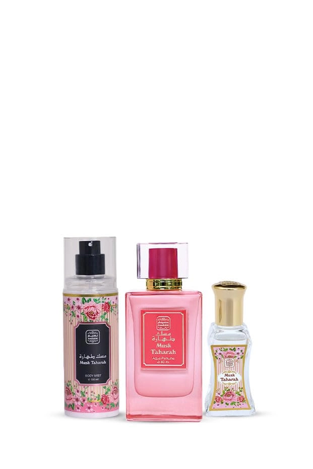 Musk Tahara Eau de Parfum - 80ml + Musk Tahara Body Mist - 100ml + Musk Tahara Roll-On - 24ml Pack of 3