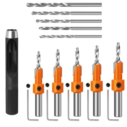 Tapered Countersink Drill Bits - #45 Carbon Steel 10Pcs 8mm