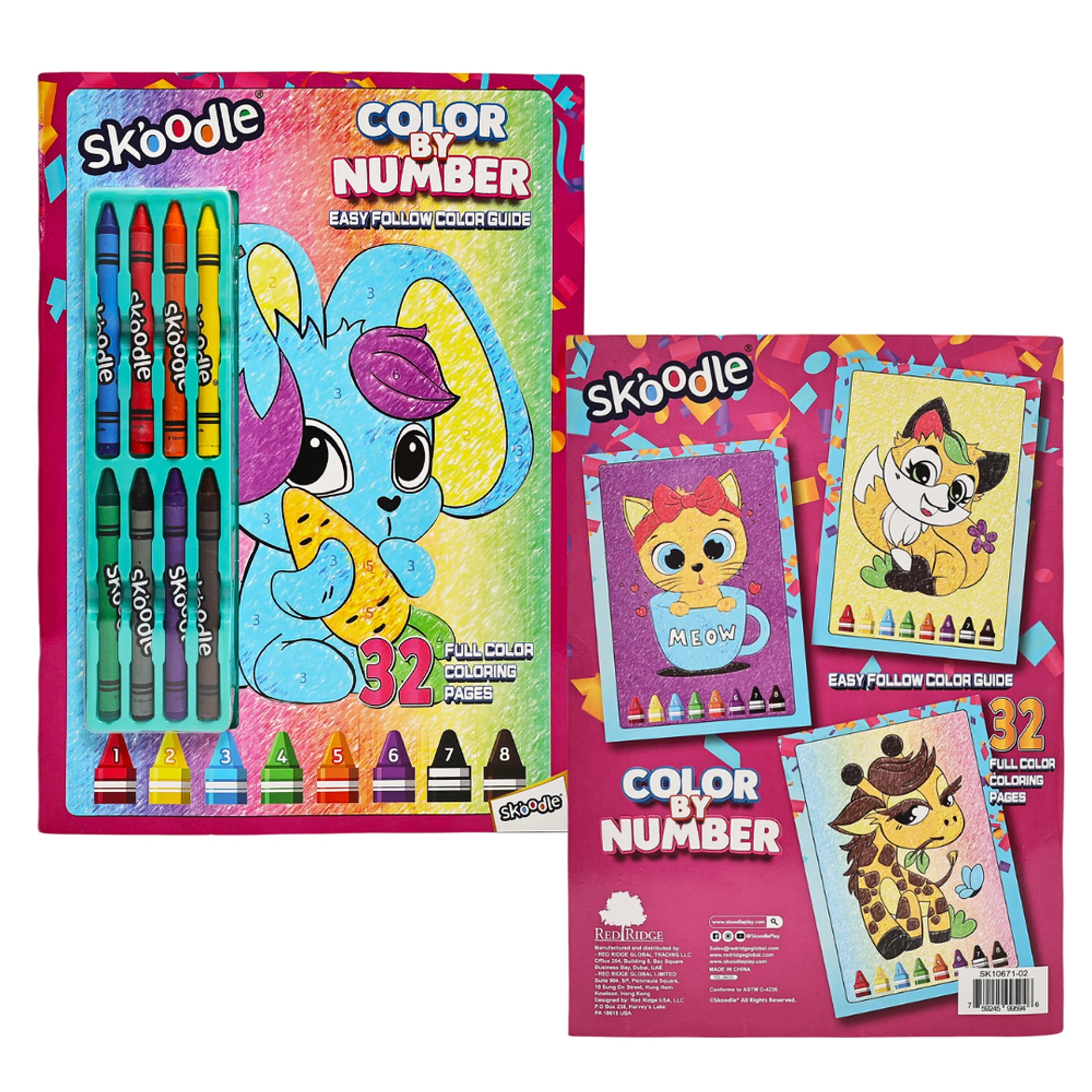 Color By Number - 8 Crayons