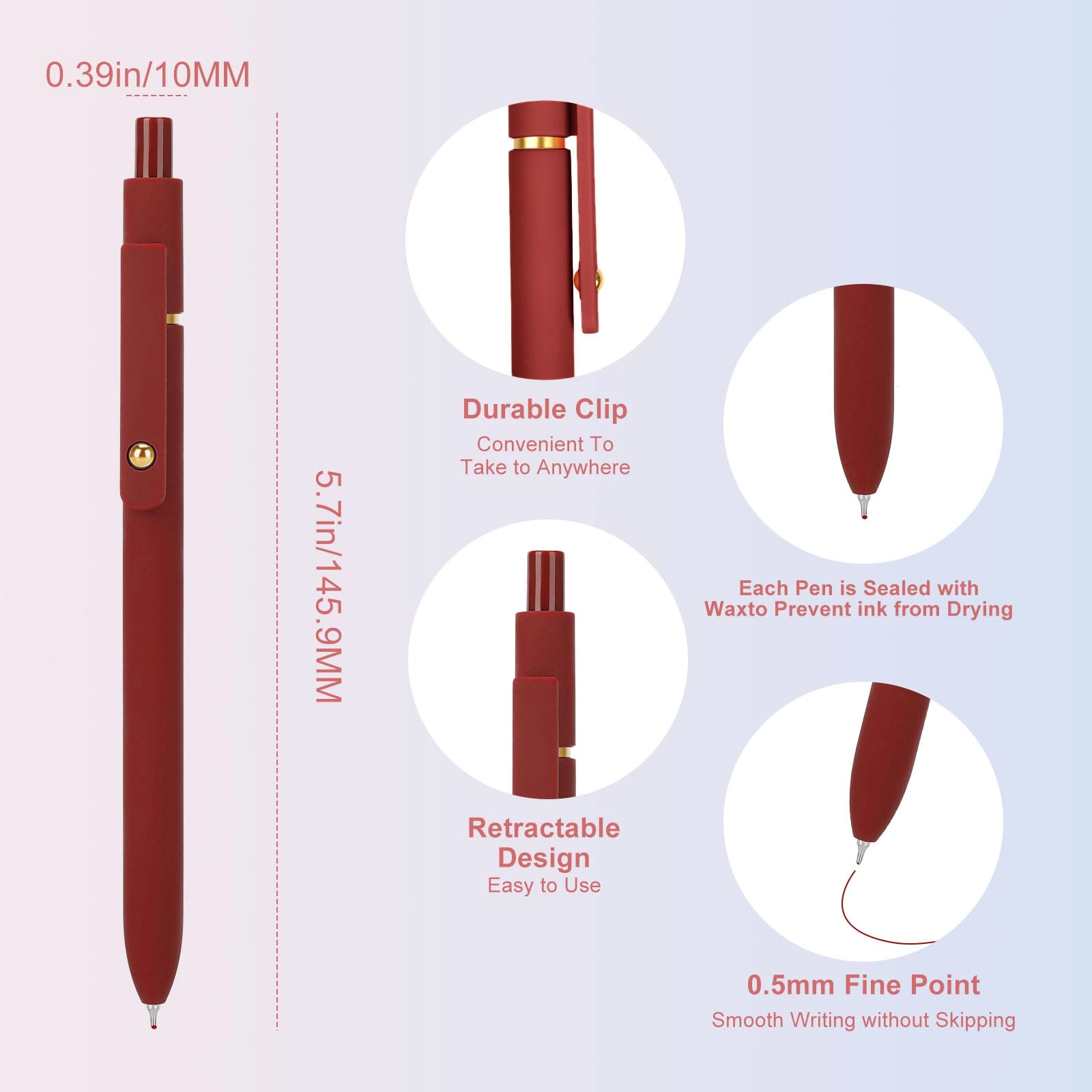 Gel Pen - 12 Pcs 0.5mm