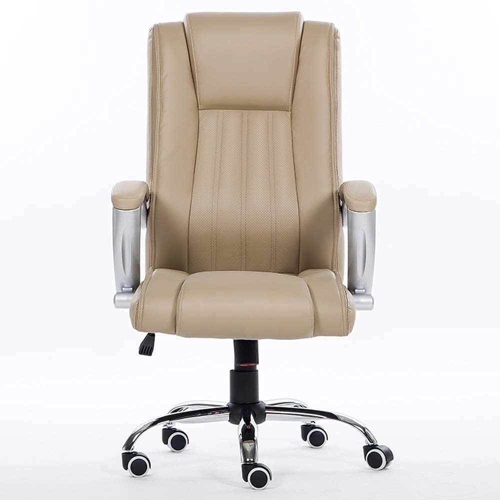 Desk Chair - PU Leather Brown High Back