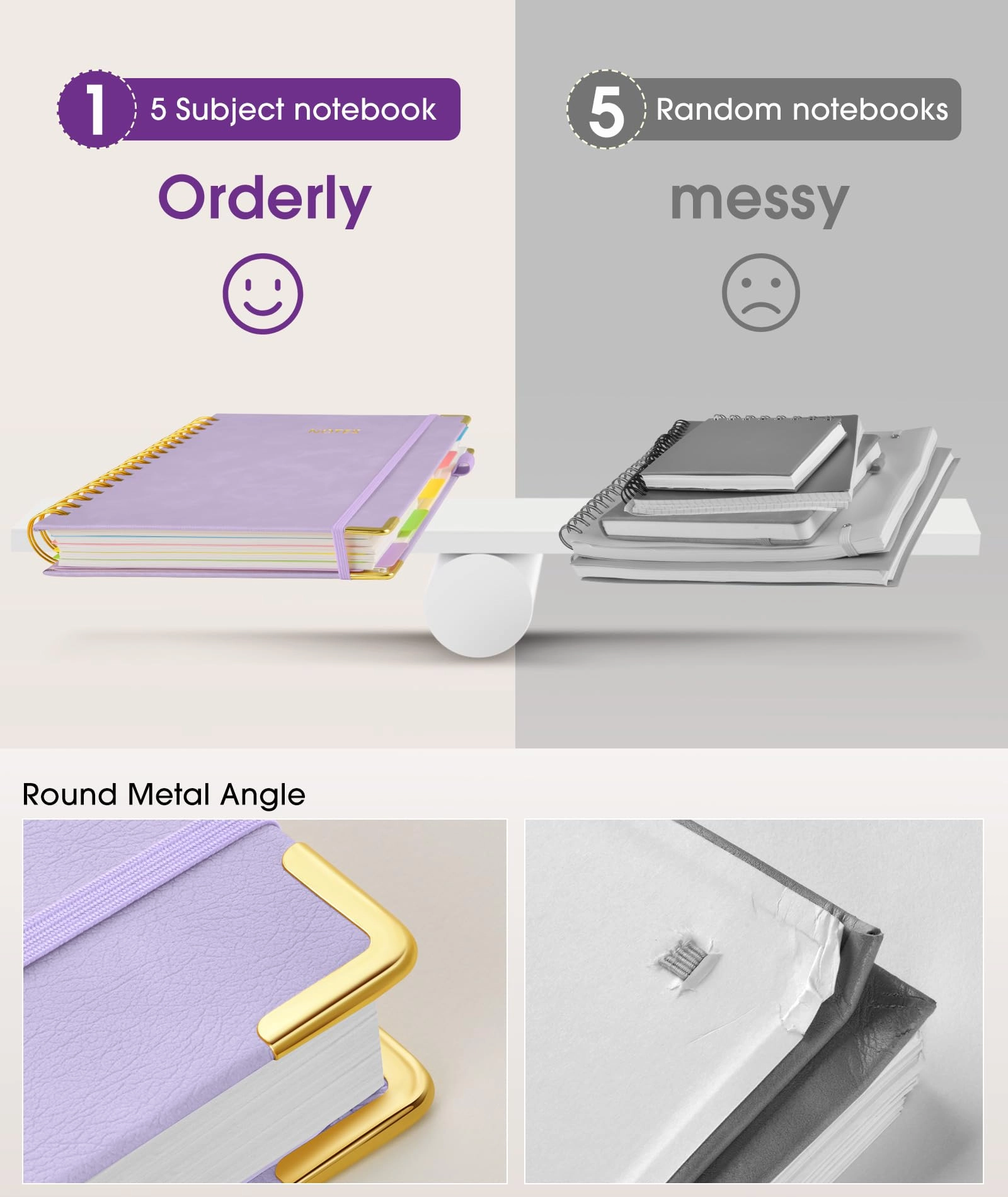 Spiral Notebook Large Hardcover - Lined 150 Sheets