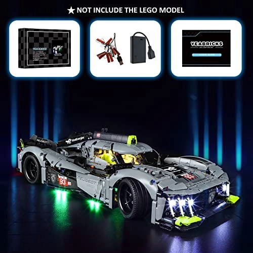 LED Light for LEGO 42156 Technic Peugeot 9 x 8 24H Le Mans Hybrid Hypercar Building Blocks Model - Plastic