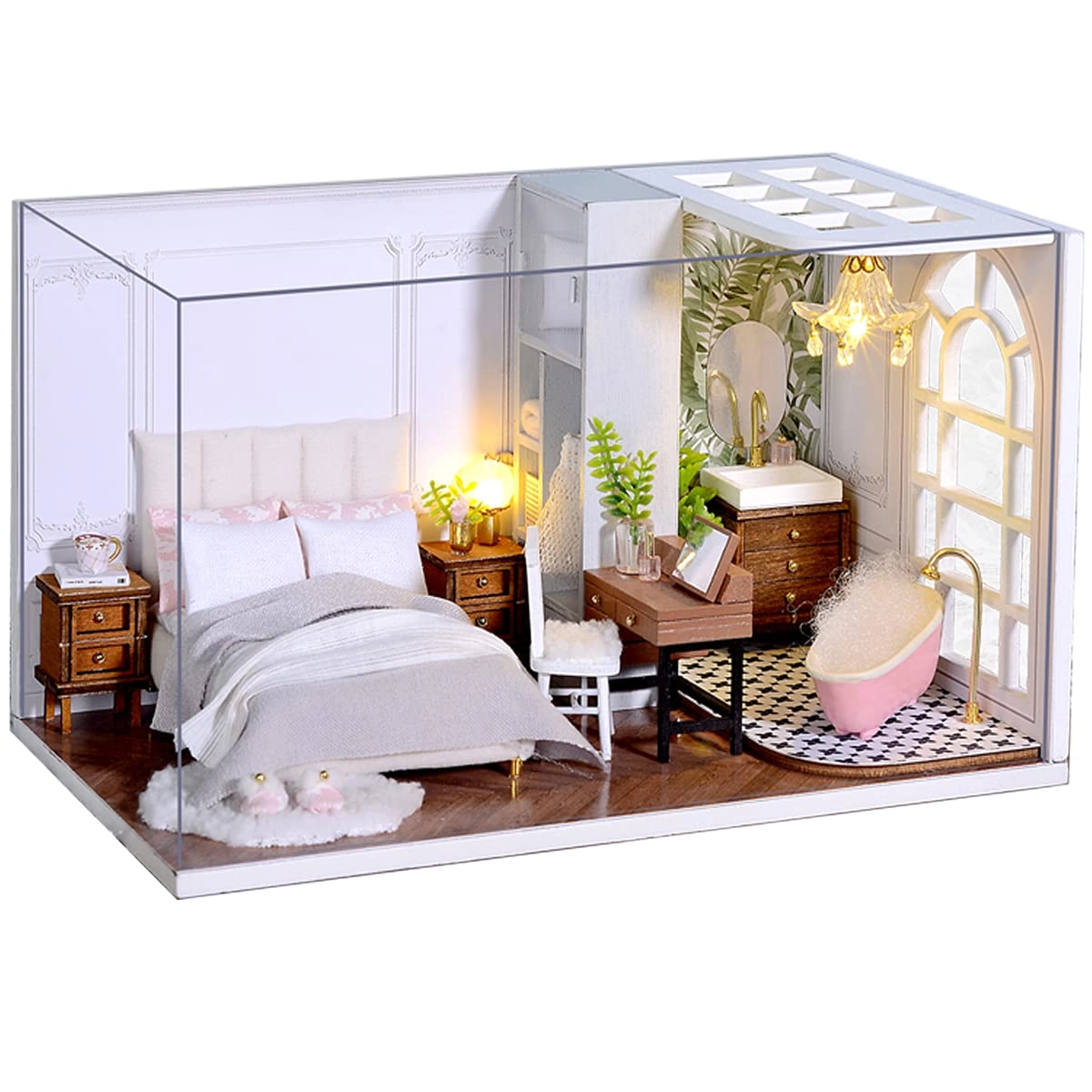 TuKIIE Miniature Dollhouse Kit - Warm House 1:32