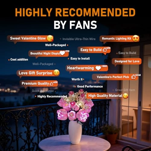 LED Light Set (10374) - Pink Rose Bouquet