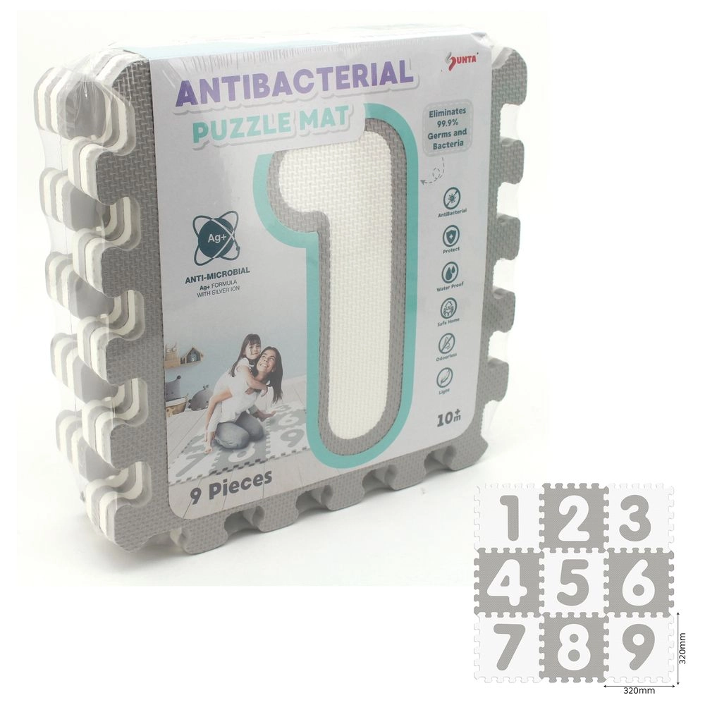Antibacterial Alphabet And Numbers Floor Puzzle Mat - 10 Months 35 pieces