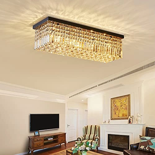 5 Light K9 Crystal Chandelier - Champagne Modern