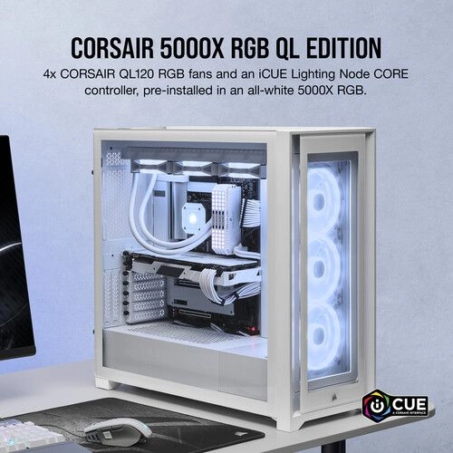 Icue 5000X Cc-9011213-Ww - RGB Tempered Glass Mid-Tower ATX