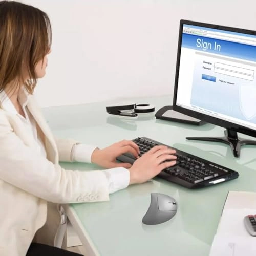 Vertical Ergonomic Optical Mouse - Bluetooth Wi-Fi