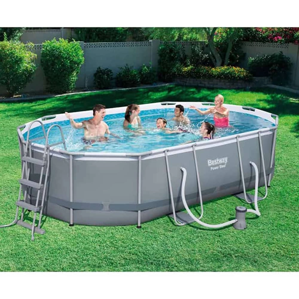 Power Steel Pool Set - Oval 488 x 305 x 107 cm