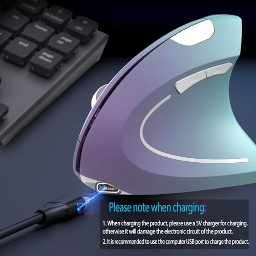 Ergonomic Vertical Wireless Optical Mouse - USB
