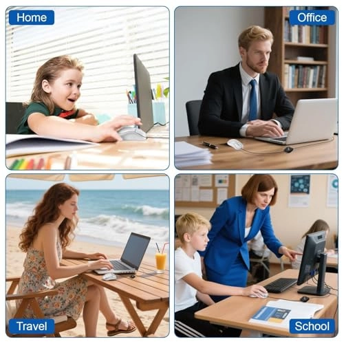 Mini Retractable Cable Mouse - USB Wired Pack