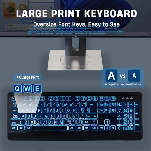 LARGE PRINT BACKLIT KEYBOARD