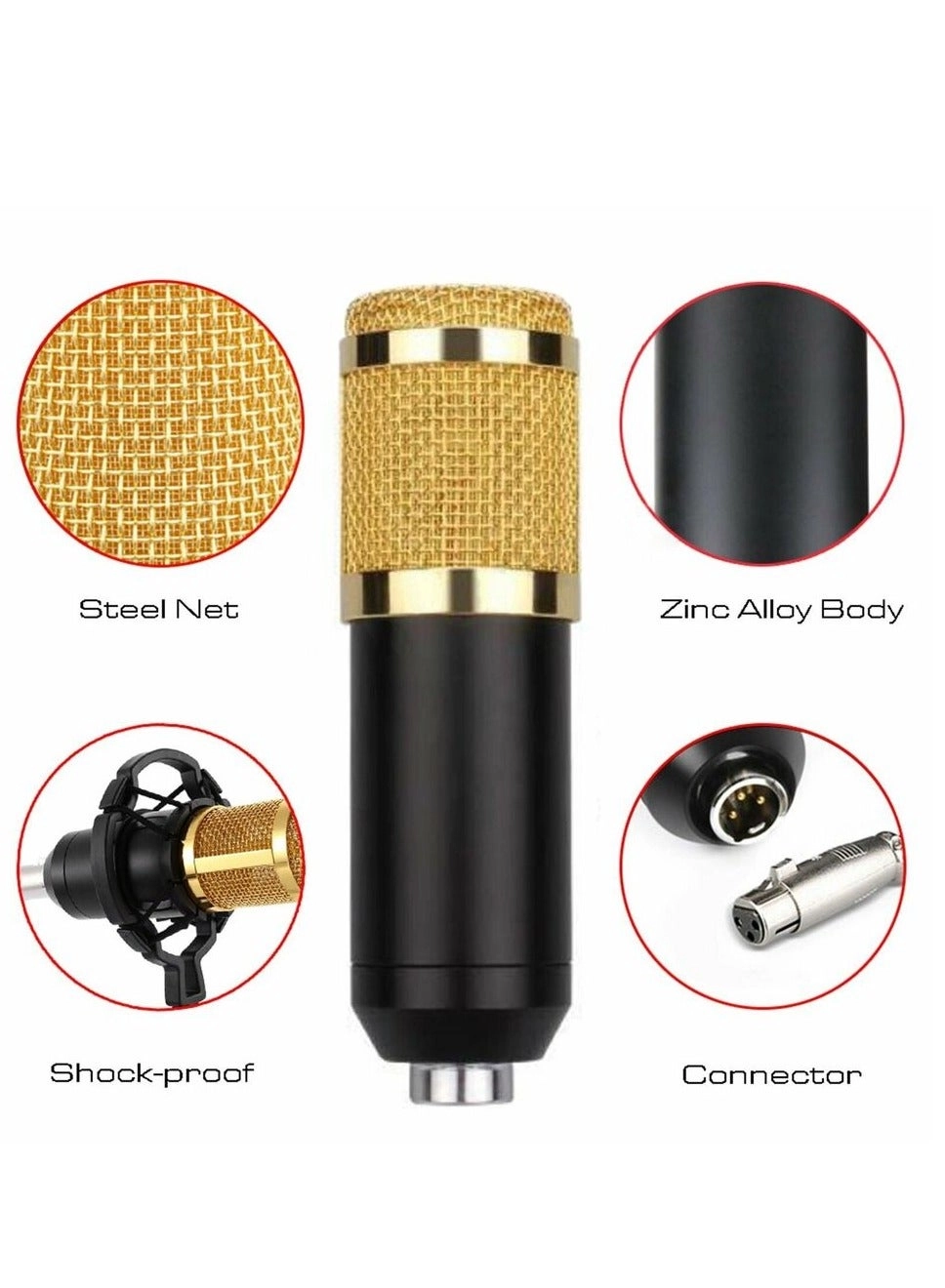 BM-800 + V8S Wired Microphone Studio Recording Broadcasting Set