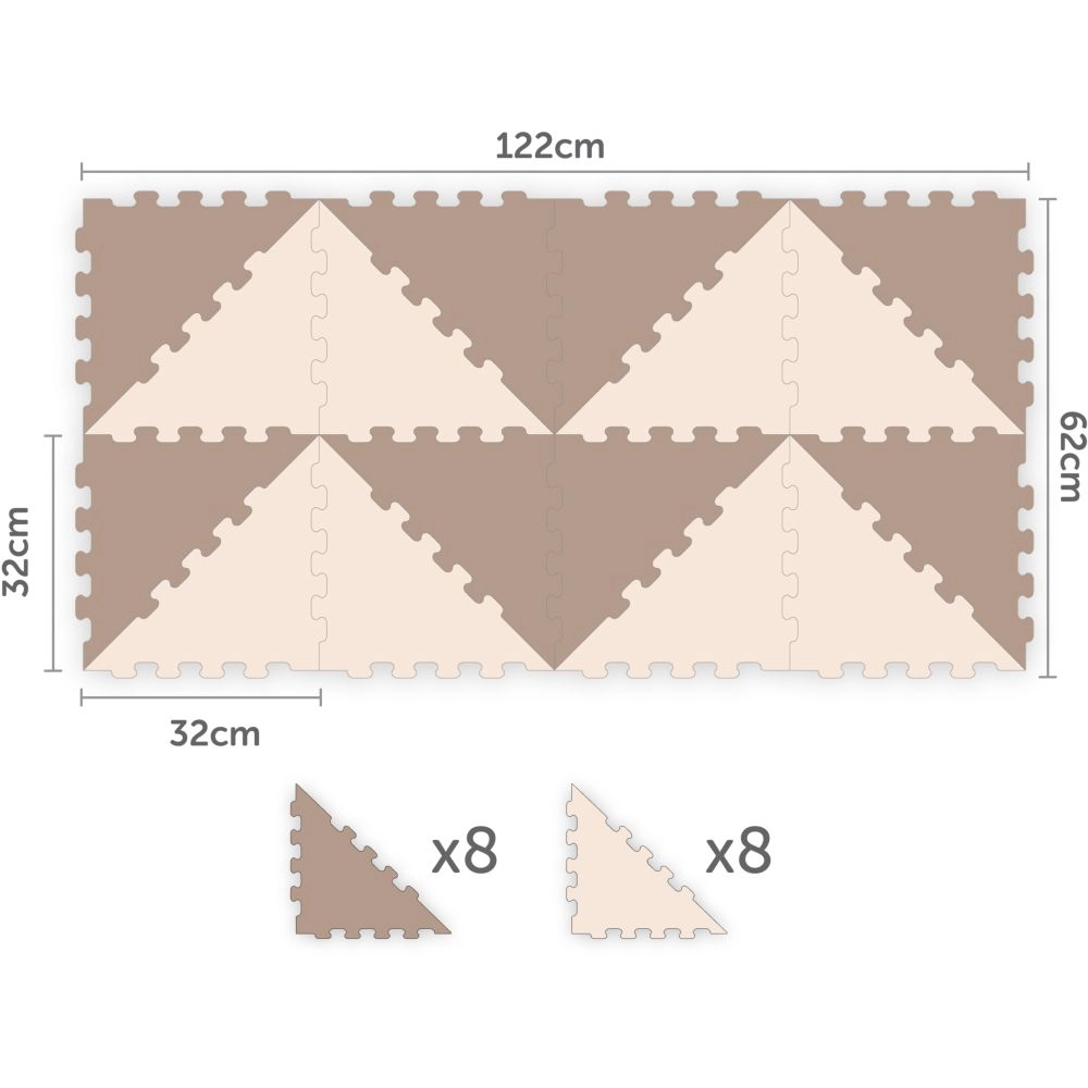 Triangle Puzzle Floor Mat - 10m+ 16Pcs