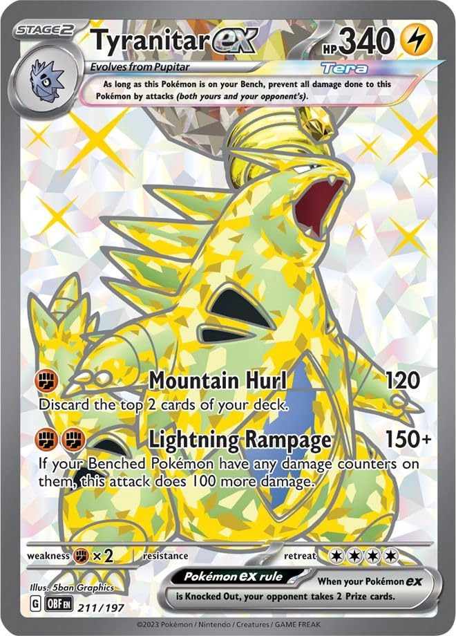 Pokémon Tyranitar ex - 1x + Toploader