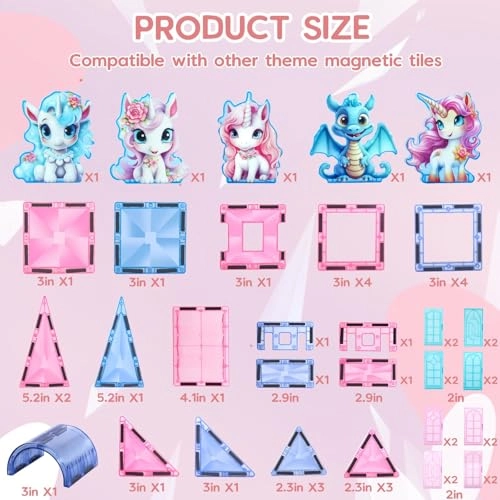 Magnetic Tiles Unicorn - 49 pcs