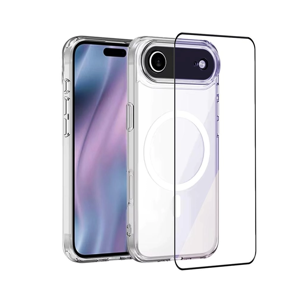 Max & Max Clear Case - Transparent with MagSafe for iPhone 17 Air + Tempered Glass for iPhone 17 Air