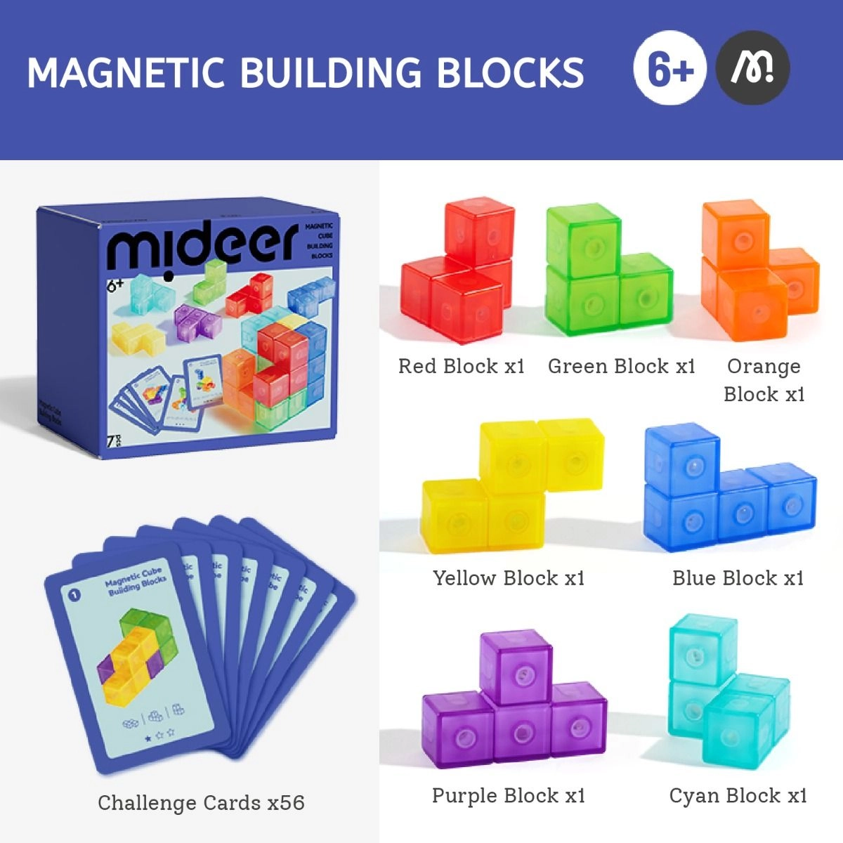 Magnetic Building Blocks Cube - 7pcs