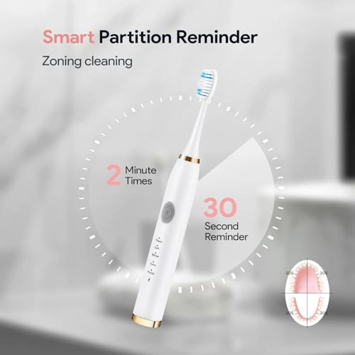 Sonic Electric Toothbrush - 42,000 VPM 2 Minute Timer 5 Modes Pack
