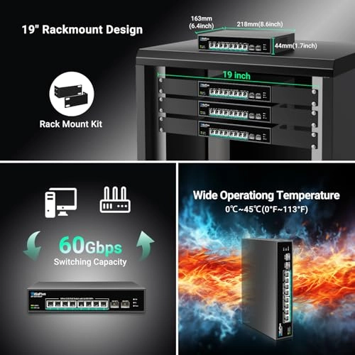 10 Port Unmanaged | 8x2.5G PoE+2x10G SFP 10-ports