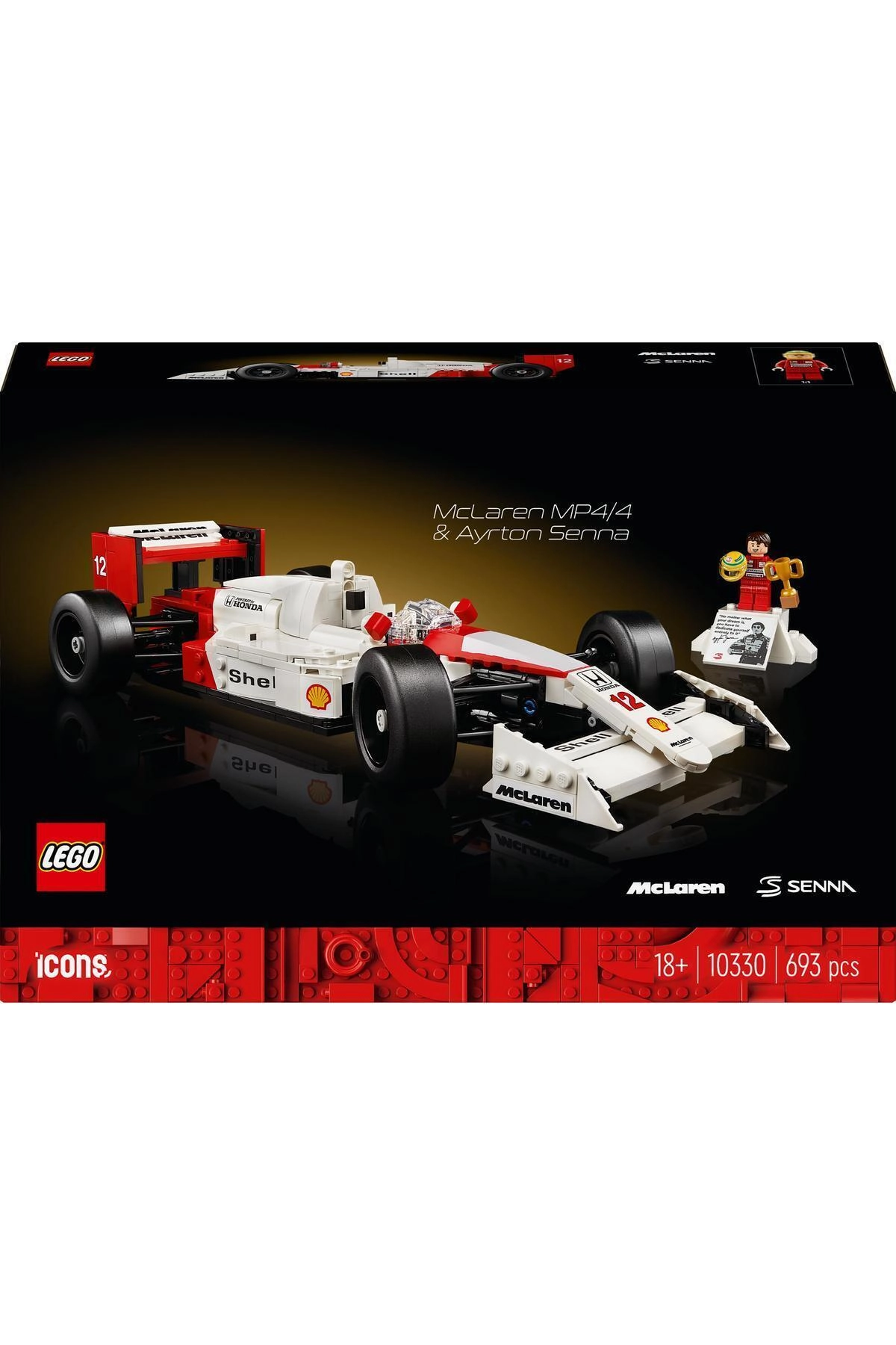 Icons McLaren Model Car MP4/4 & Ayrton Senna (10330)