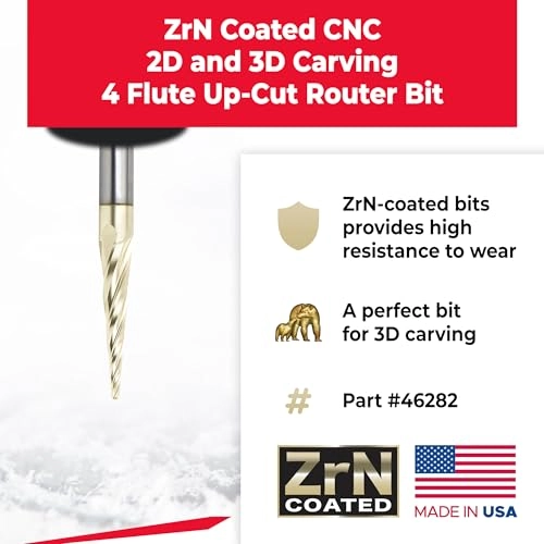 Up Cut Cut Spiral CNC Router Bits - 1/16 1/4