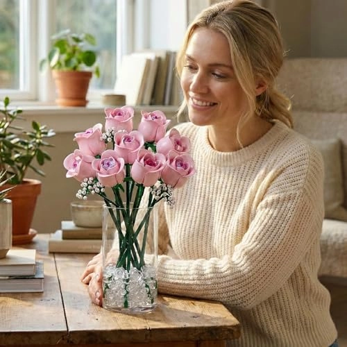 Toy Building Set - Pink Flowers 1 pcs