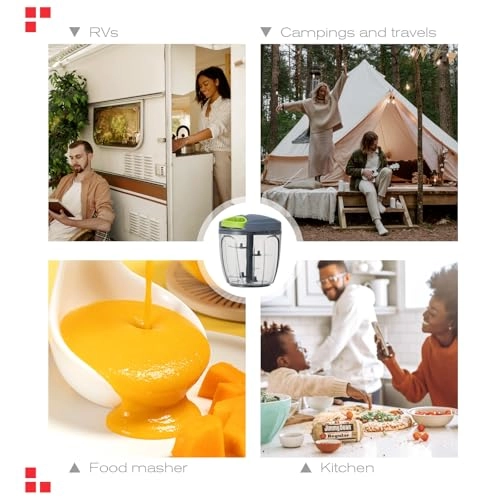 Manual Food Processor - 900 ml three blades