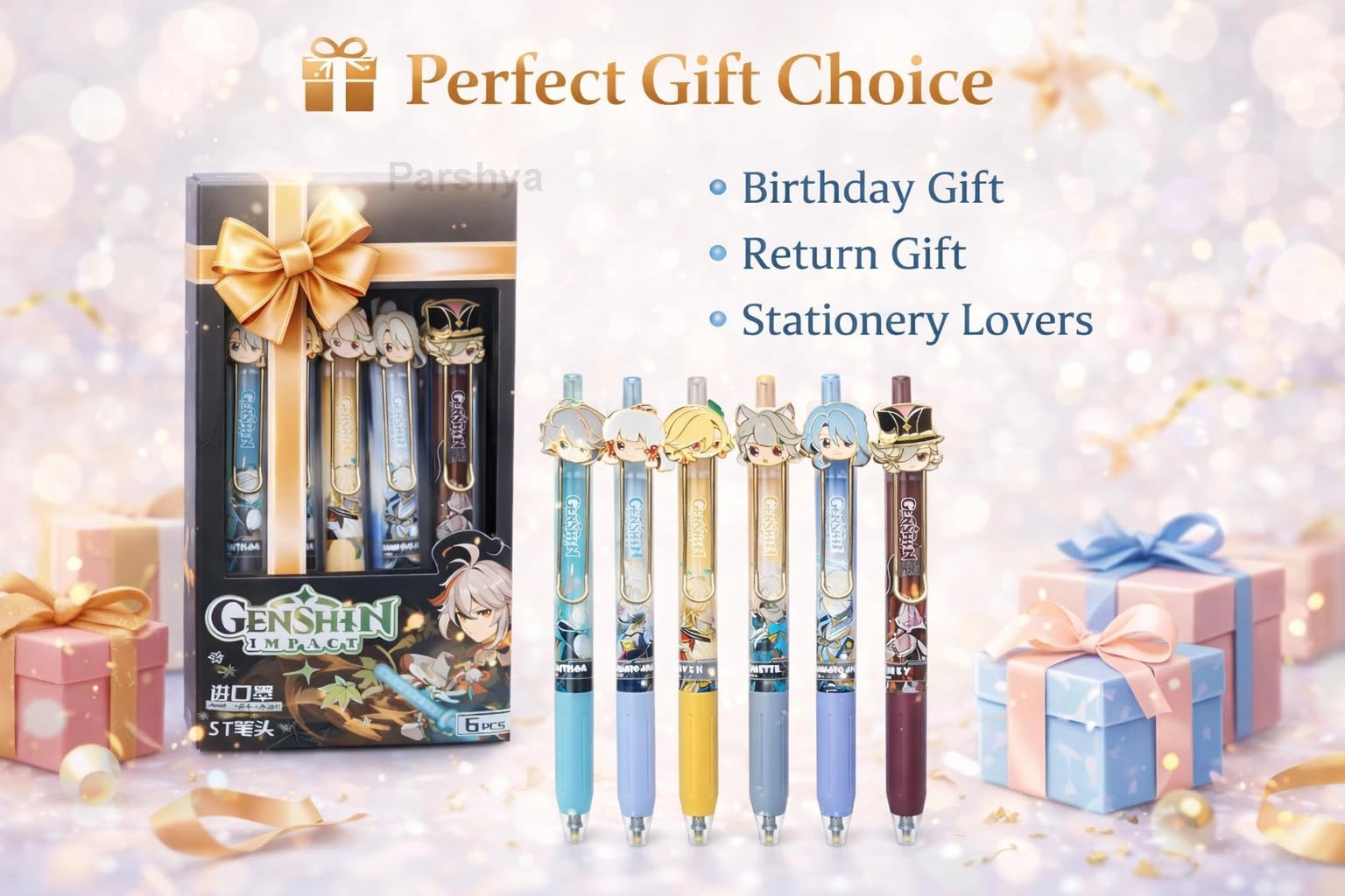 Anime Gel Pen Set - 6 Pcs 0.5mm