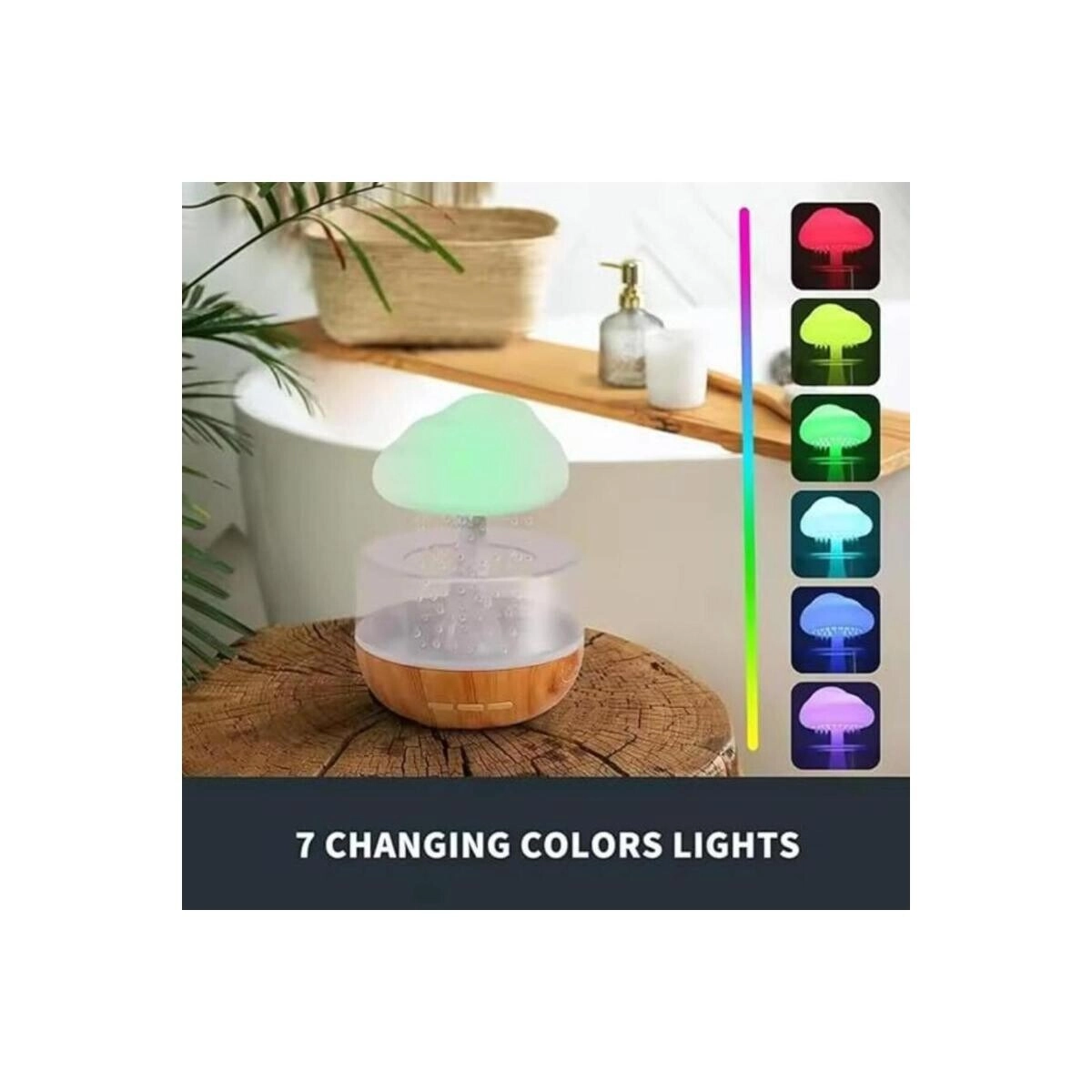 Cute cloud humidifier & diffuser - waterfall lamp mood lighting