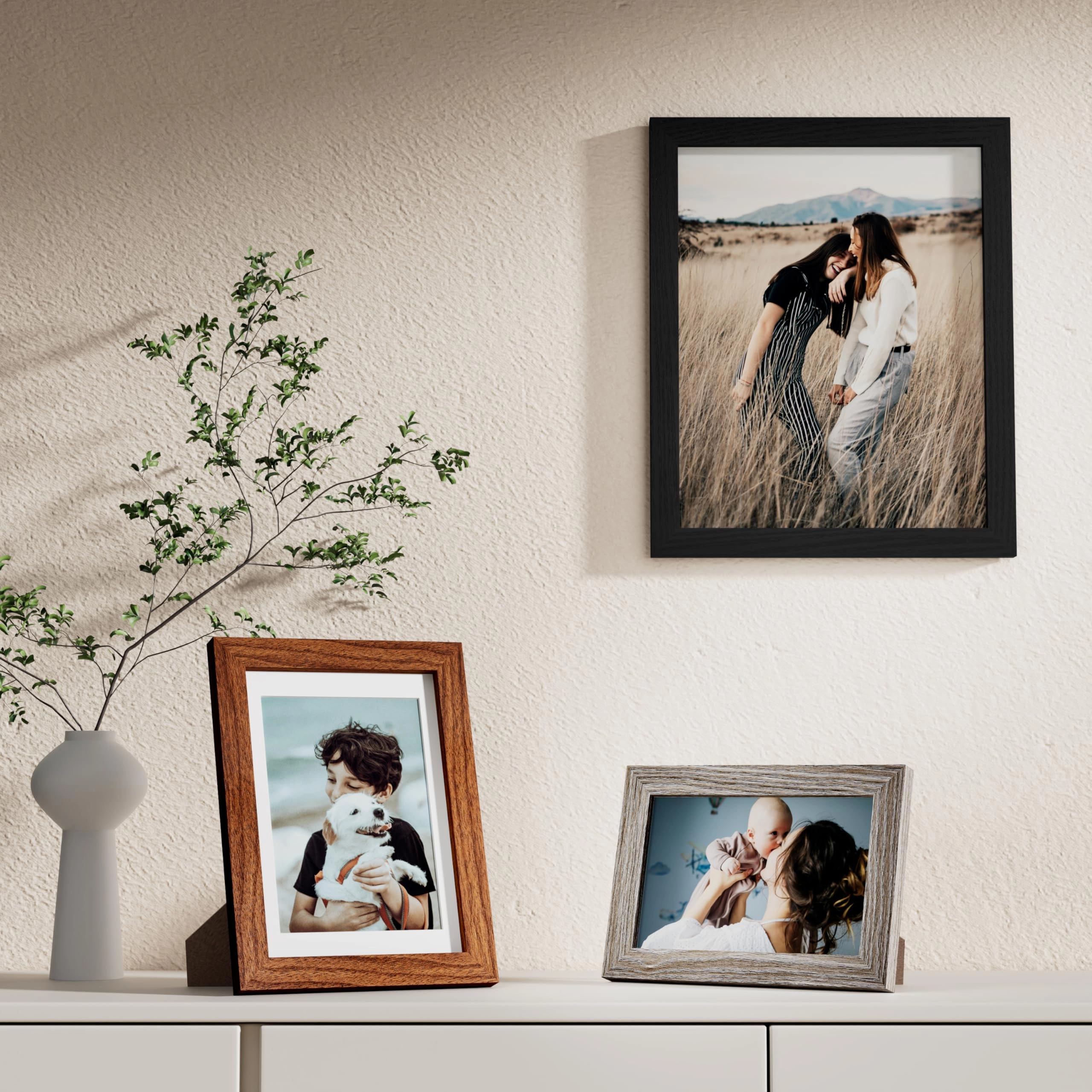 Picture Frames Set - 10 Pack Rustic Grey