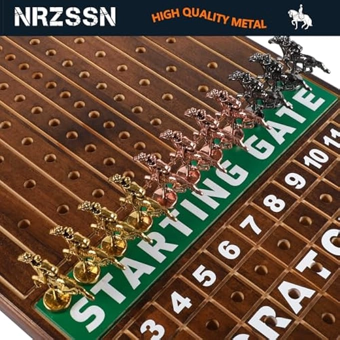 Horse Race Board Game - 11 Horses 4 Dice Solid Wood