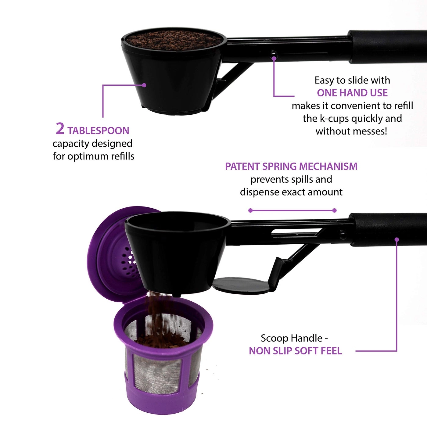 Reusable K-Cups Coffee Filter Pod - 3 Pack Coffee Scoop Funnel