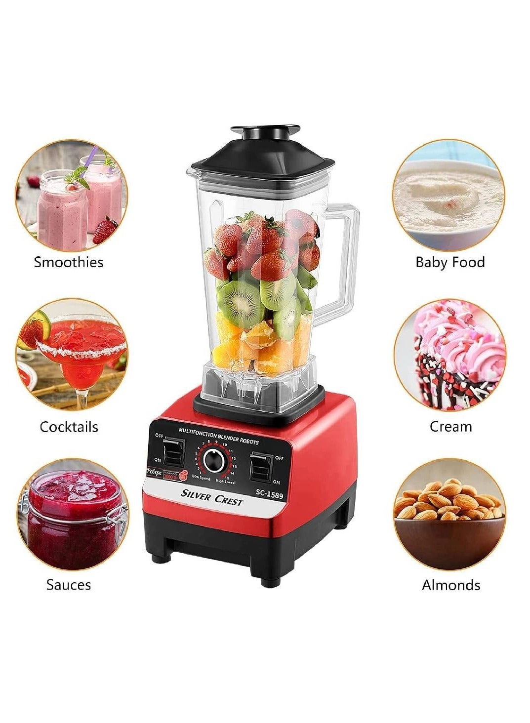 Commercial Grade Electric Mixer Blender - Heavy Duty 15 Timer Speed
