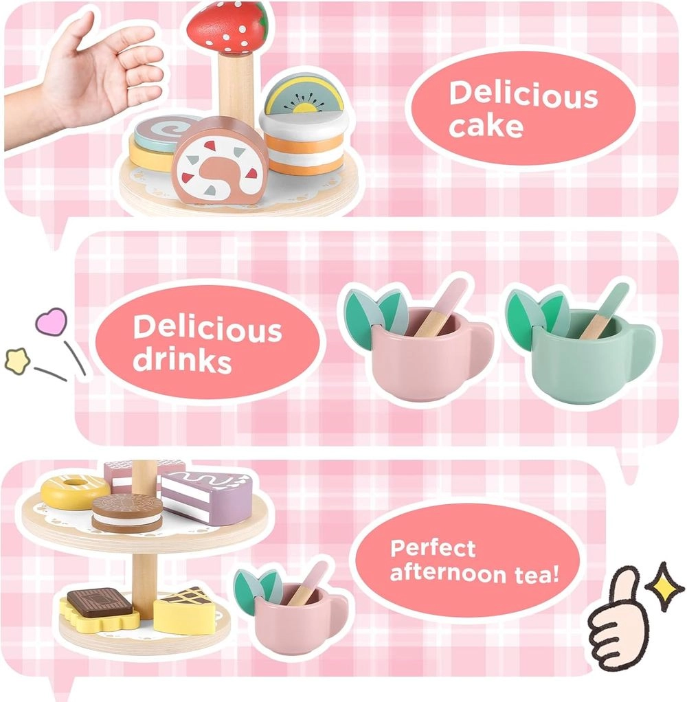 Wooden Dessert Stand Toy - 12+ pcs (5551007-KABI_0163)