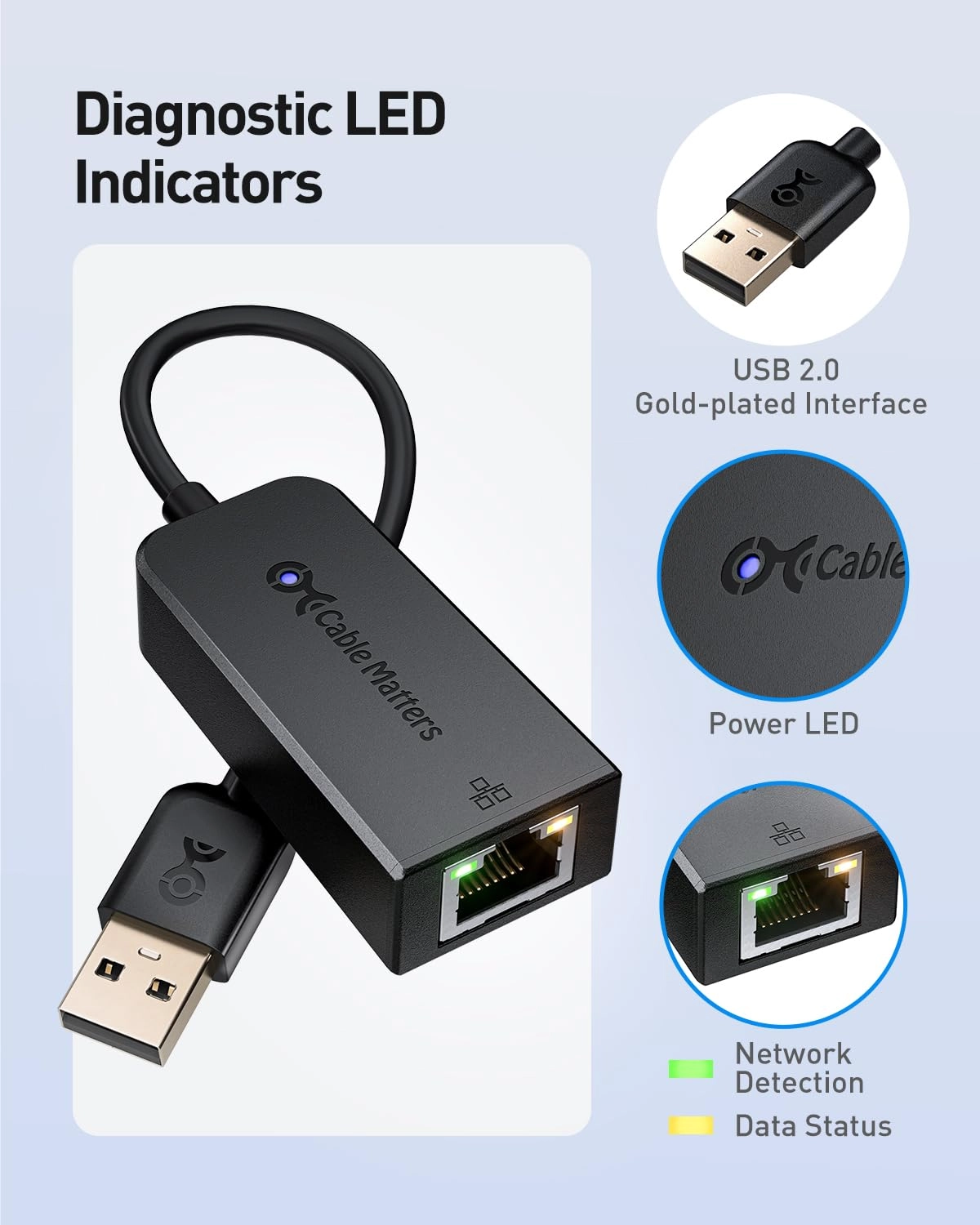 USB to Ethernet Adapter - 10/100 Mbps Plug & Play Pack